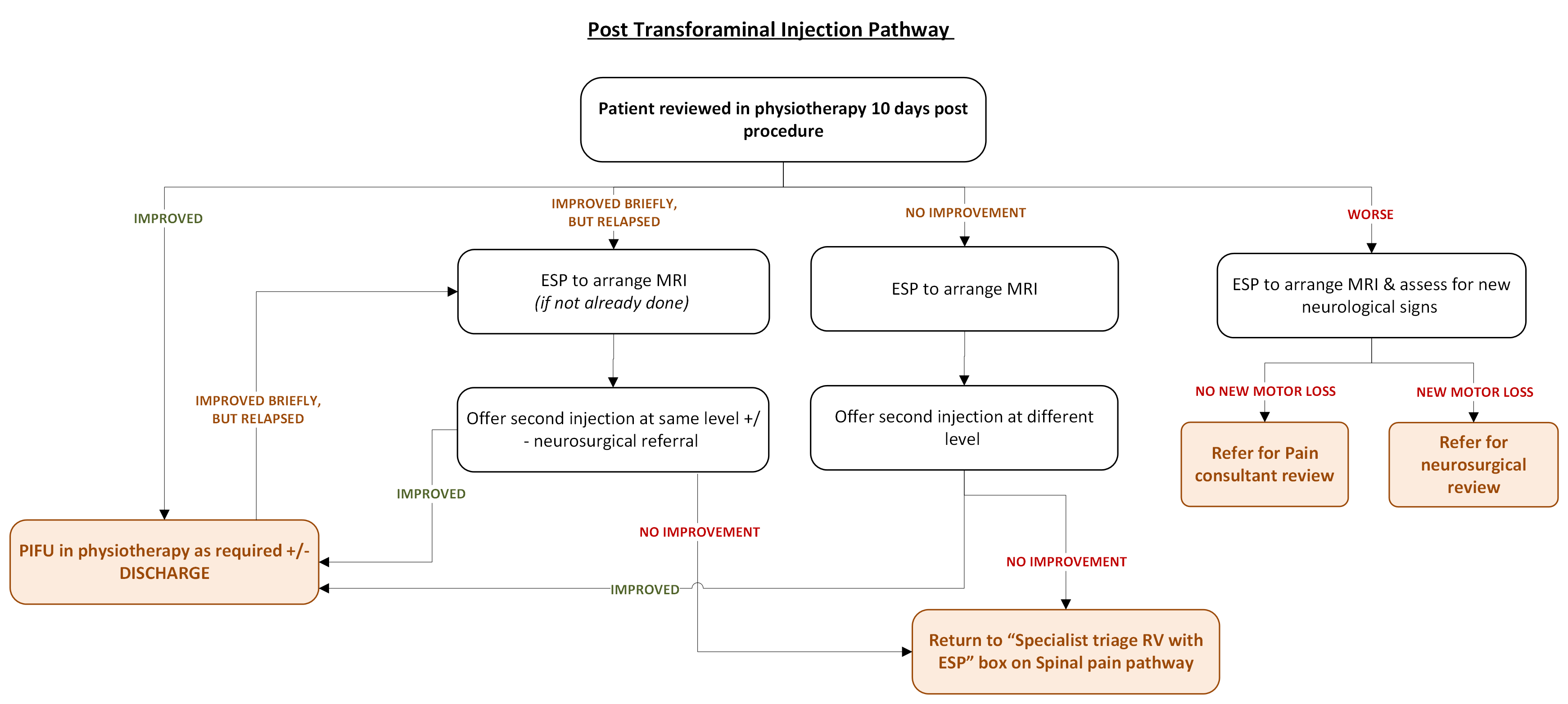 Flowchart C: Post Transforaminal Injection Pathway